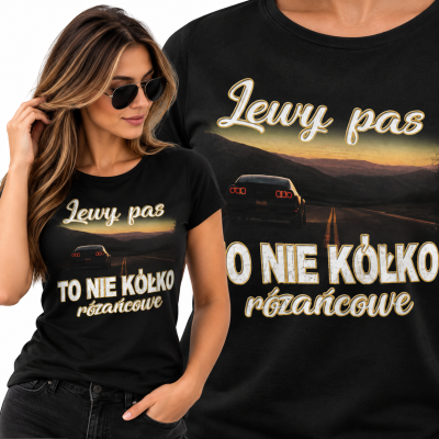 KOSZULKA ŚMIESZNA  DAMSKA LEWY PAS